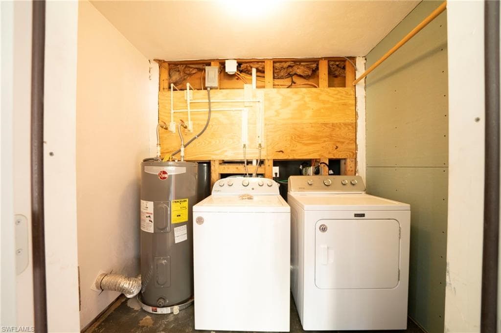 Under building laundry, private each side