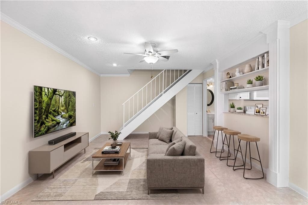 Virtually staged living room