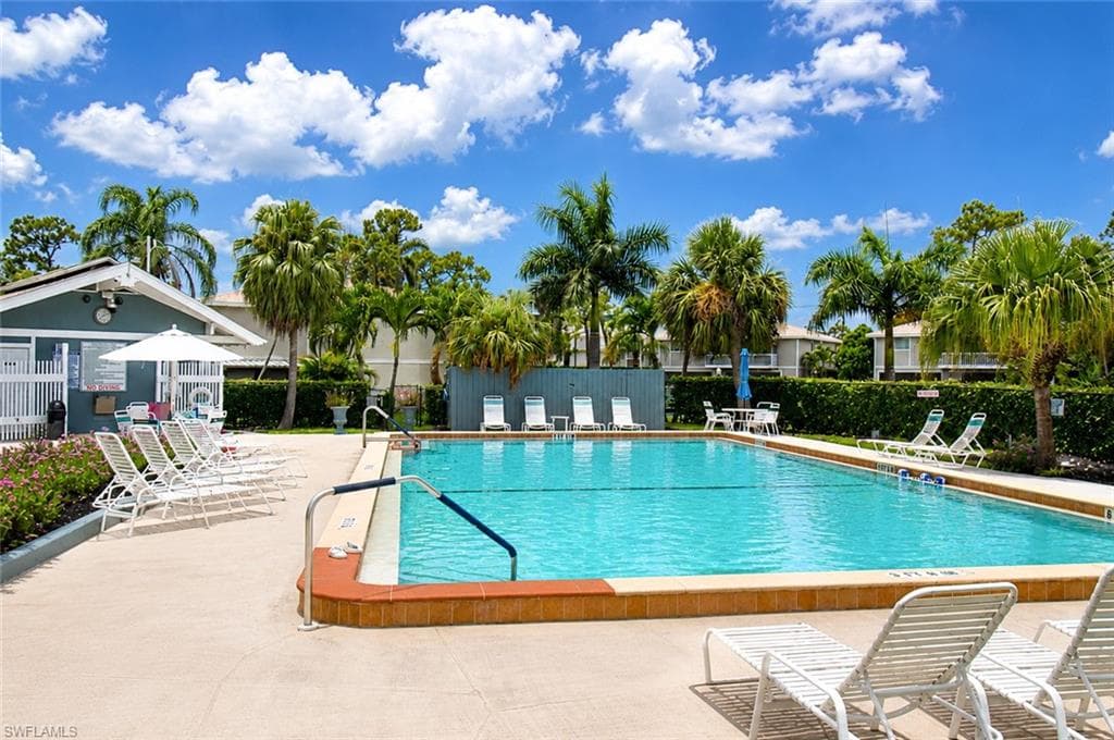 One of two community pools