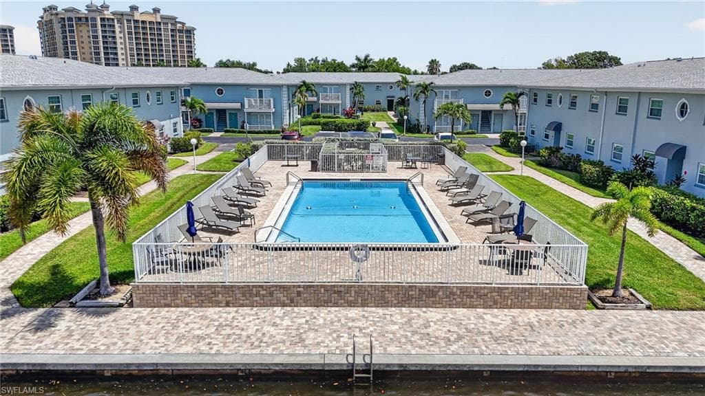 Community pool overlooking the Caloosahatchee River