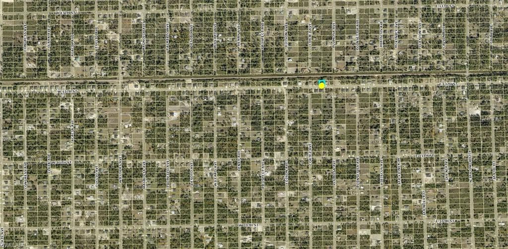 Aerial Map. Depicting a grid layout of properties and thoroughfares