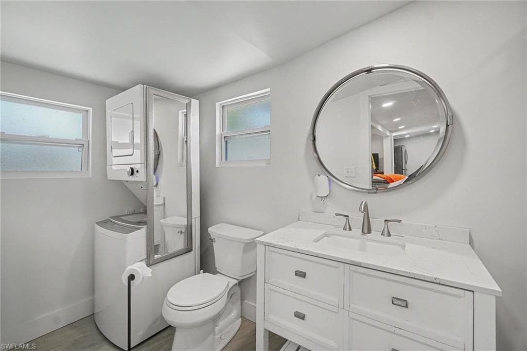 Efficiency - Stacked Laundry and full bathroom