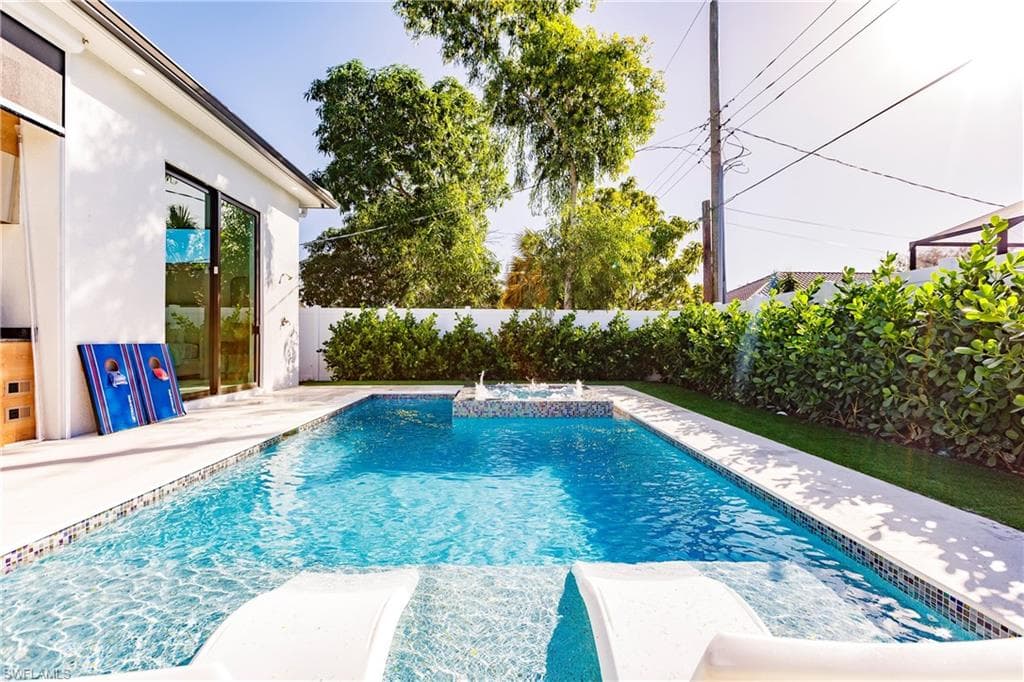 Private sundrenched pool