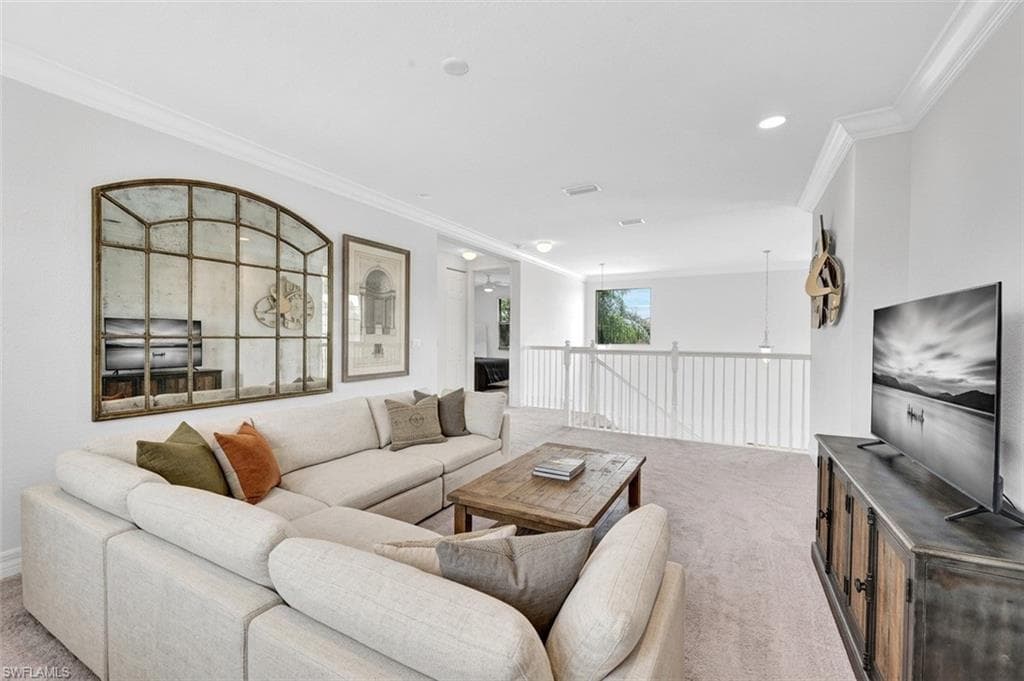 Large Loft Area virtually staged with new furniture and art work