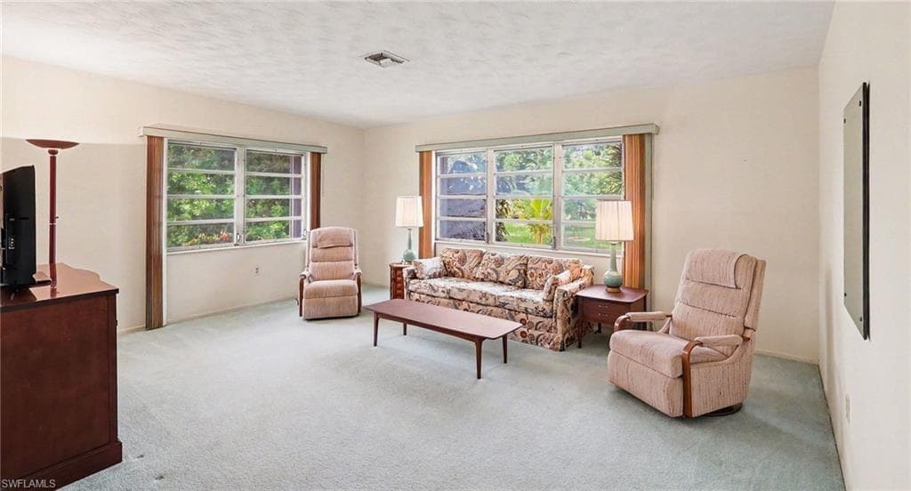 Spacious living rm. open to dining