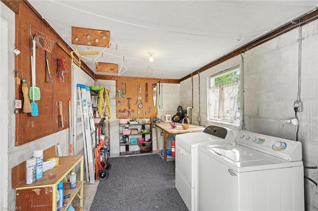 Laundry and workshop