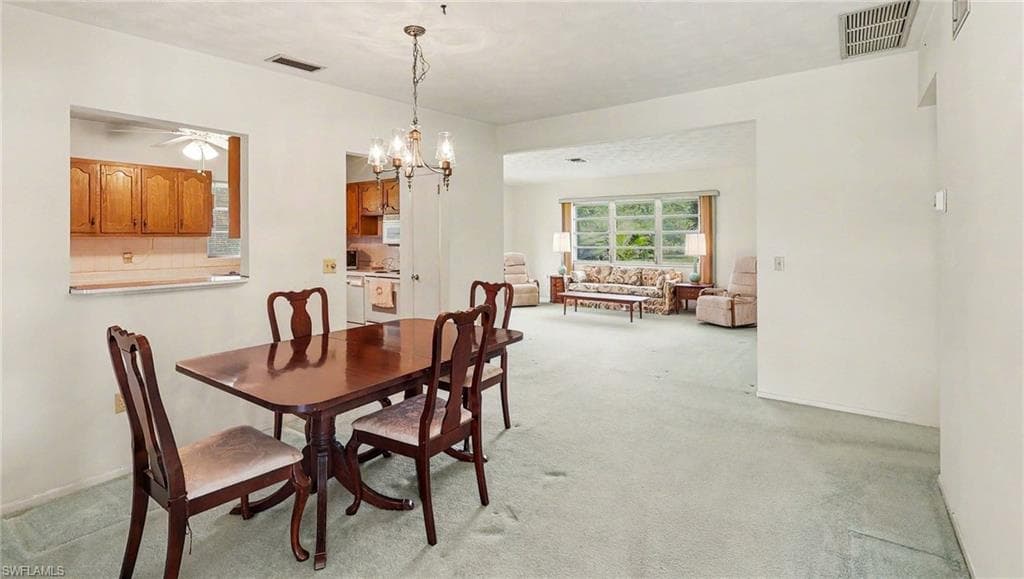 Dining with pass thru from kitchen