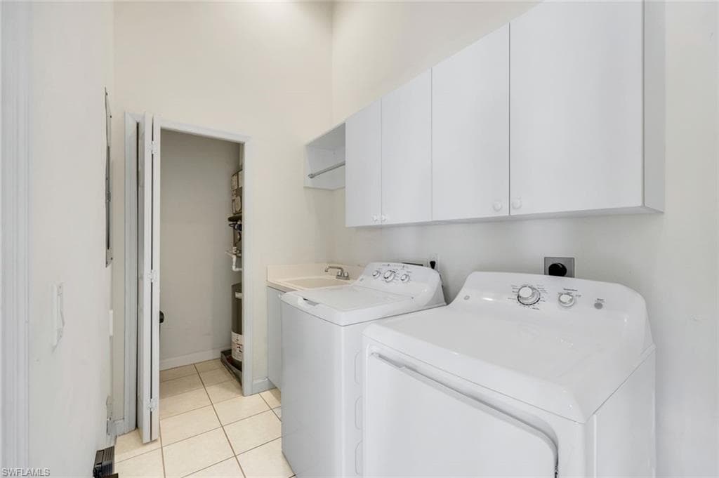 LAUNDRY ROOM WITH EXTRA STORAGE, NEWER APPLIANCES AND A LAUNDRY TUB