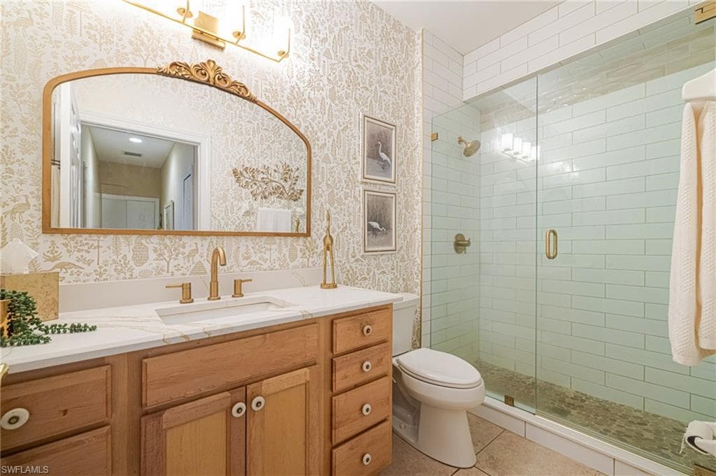 new shower and cabinet