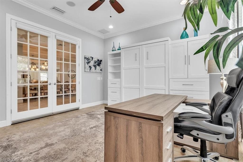 Office/den-featuring a built in Murphy Bed