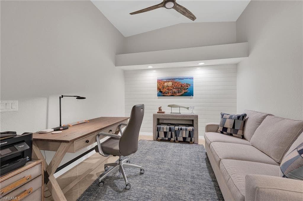 Shiplap feature wall, updated lighting and sofa sleeper