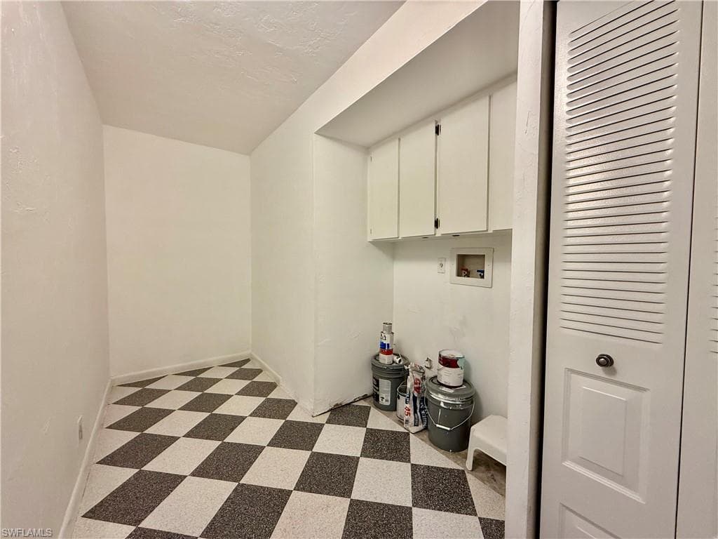 Laundry hook up and lots of storage area.