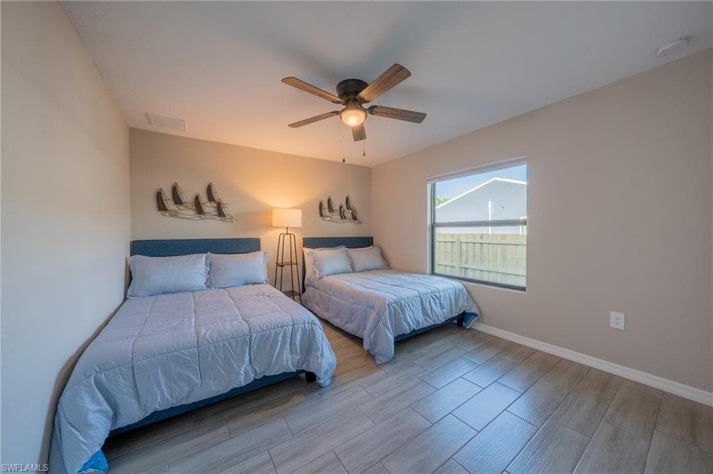 Tile flooring with a wood-finish pattern