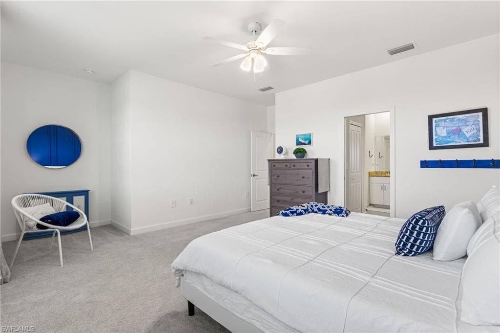 Private en-suite bath and generous TWO closet space HIS & HER complete this comfortable retreat