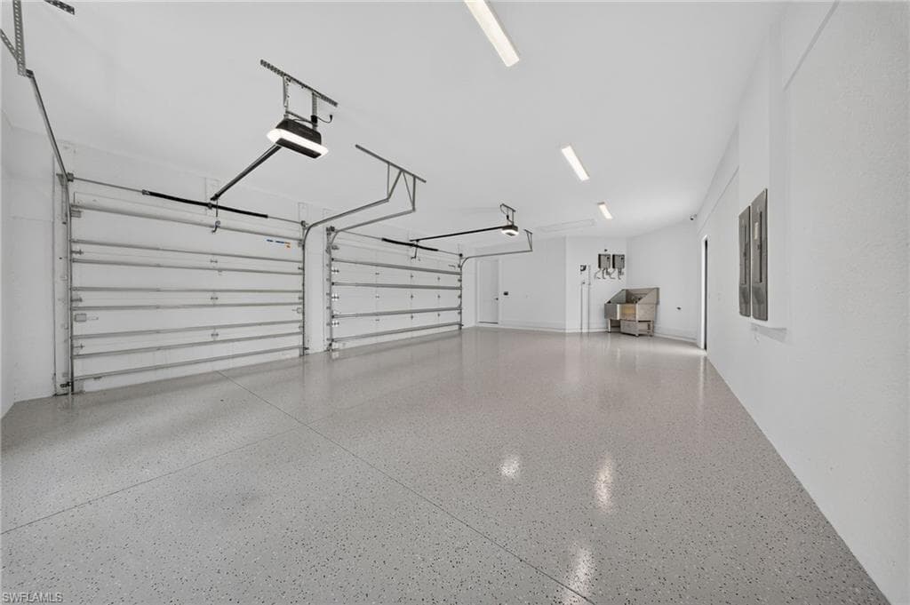 Garage with dog washing station