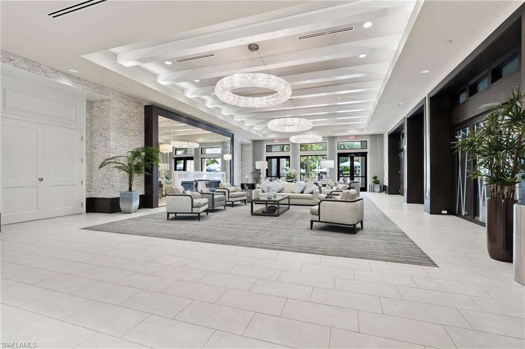 A lobby for guest events, performances, or receptions - or restaurant.