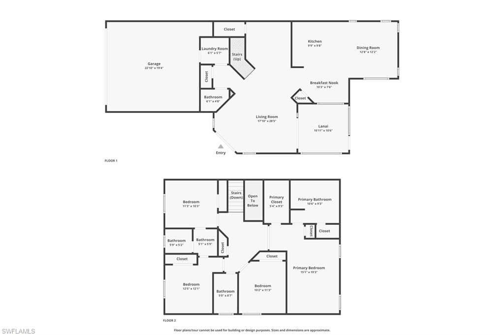 First and second floors combined