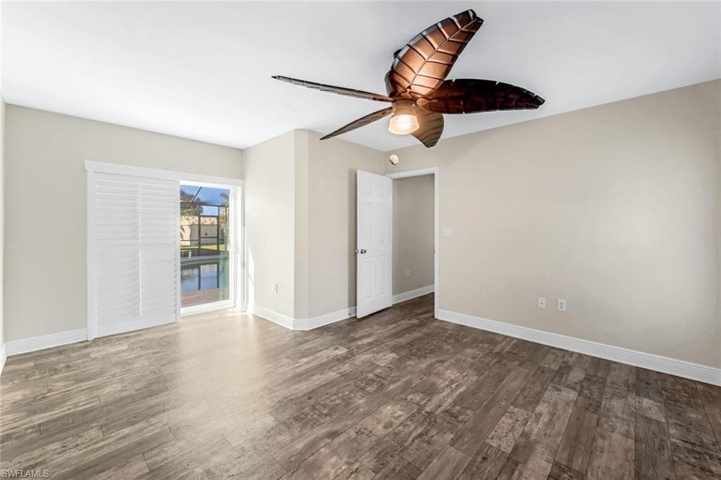 Guest Bedroom with Slider to Pool area in the separate Guest Apartment