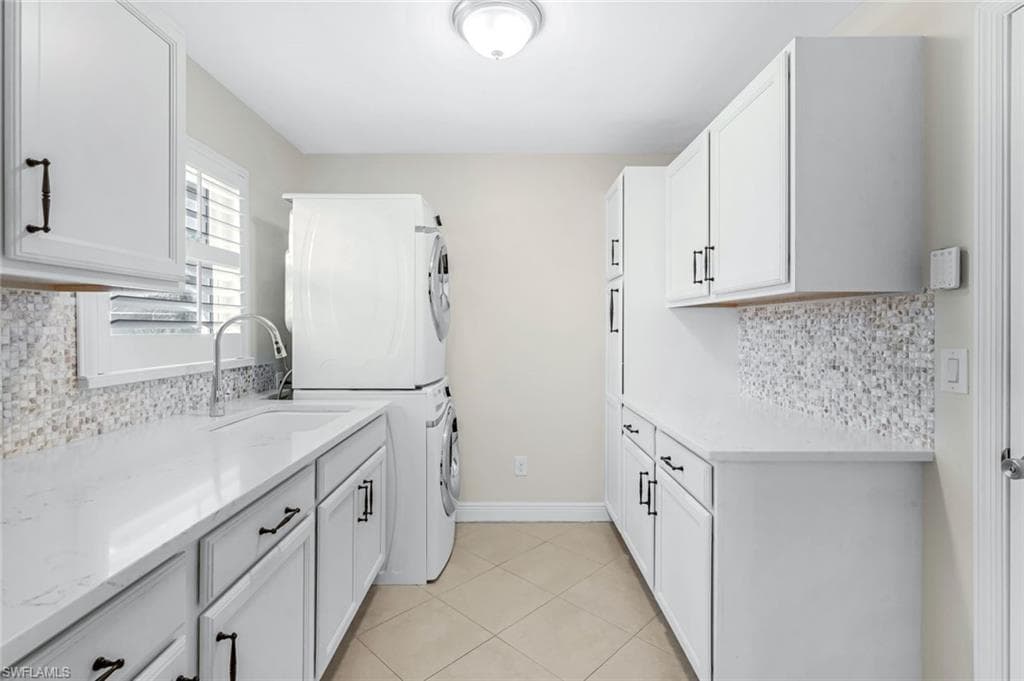 Laundry with Set Tub and Loads of Storage