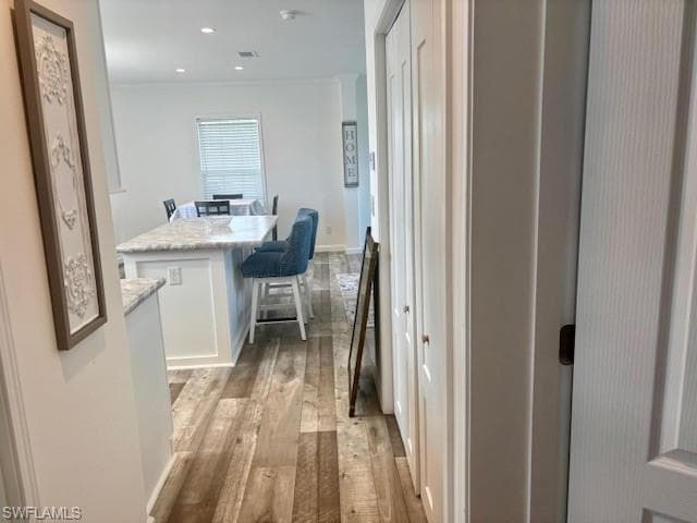 View from hallway leading to kitchen