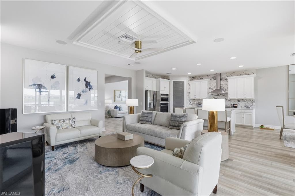 Open-concept living with customer designer details throughout