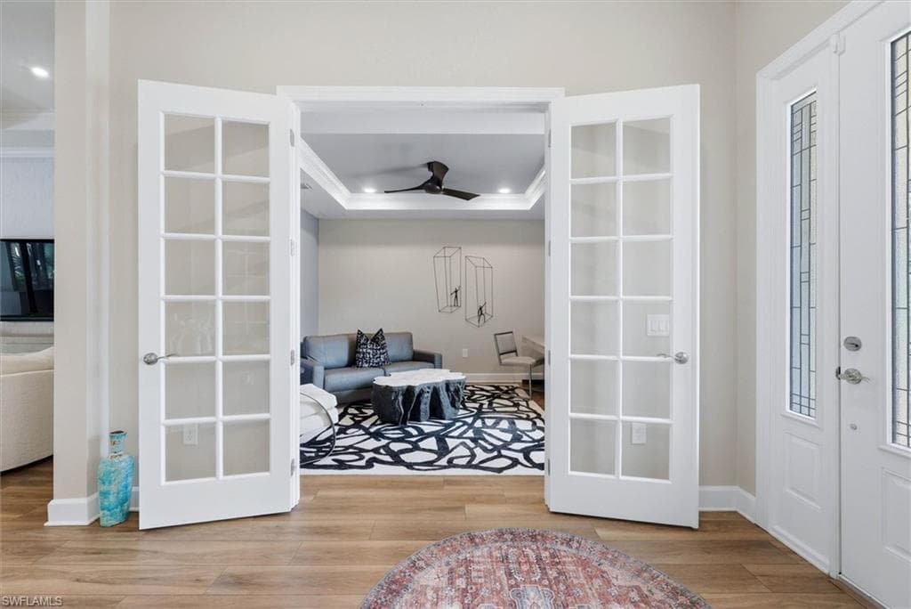 French doors to Den