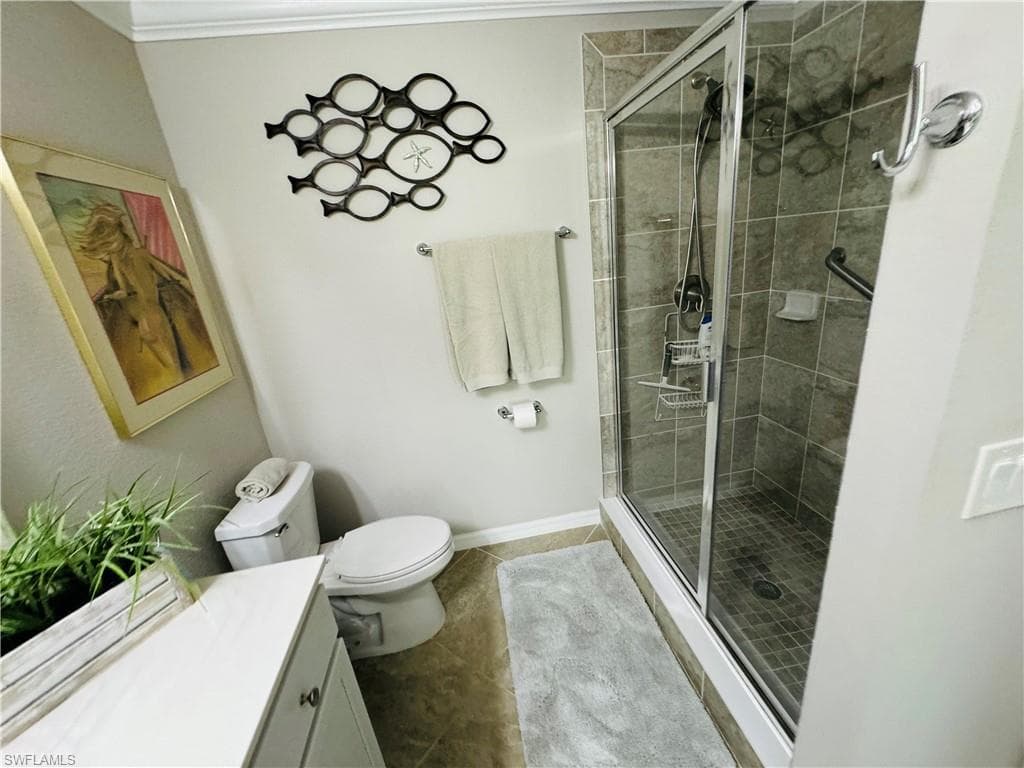 Master bathroom glass shower