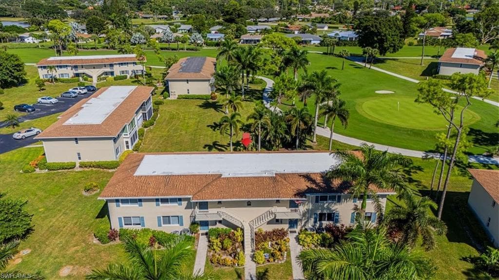 Drone / aerial view of a local golf course