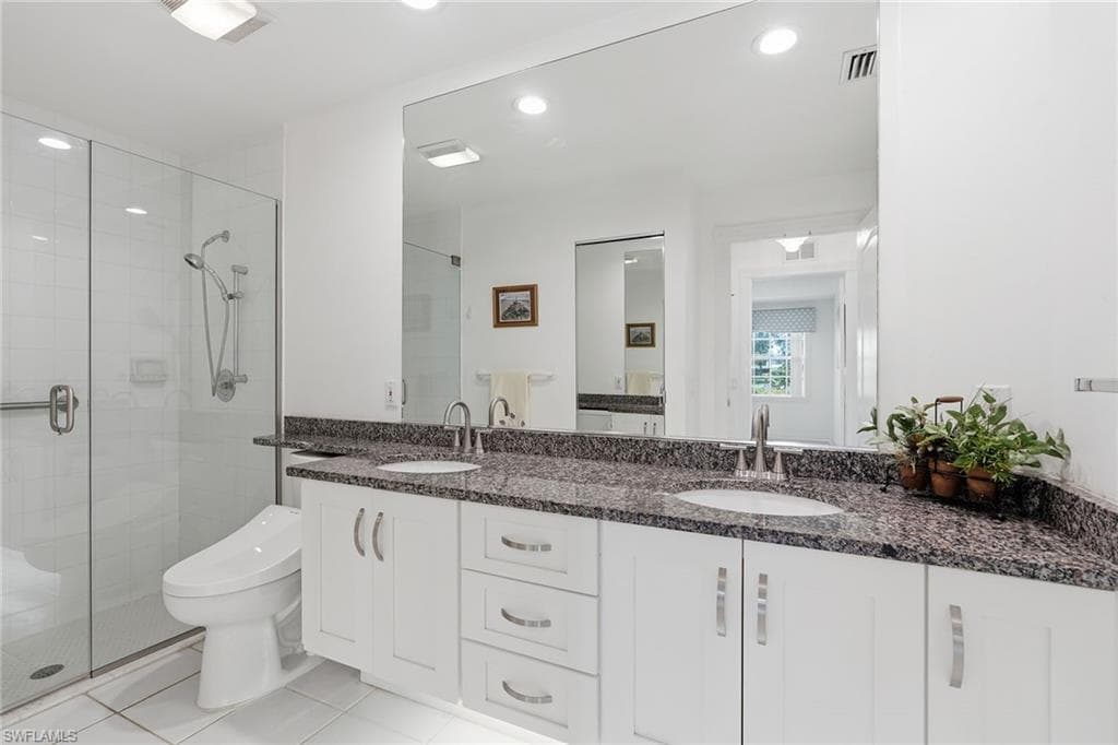 Upgraded ensuite with double sink and shower