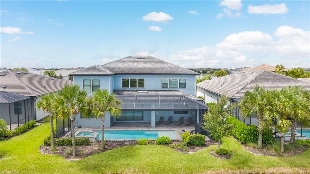Custom pool/spa and sunshelf on water view