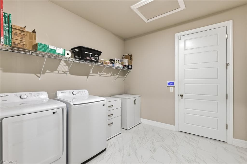 Large laundry room with abundant storage, and functional space to simplify daily chores