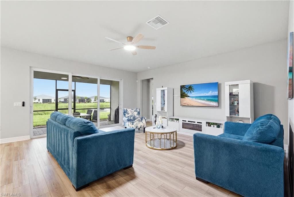 Great room overlooking the screened patio.