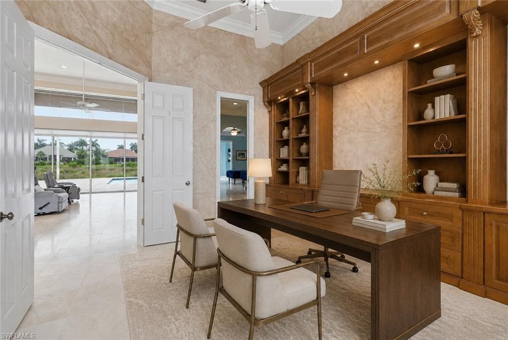 Plenty of storage space and soaring ceilings.
