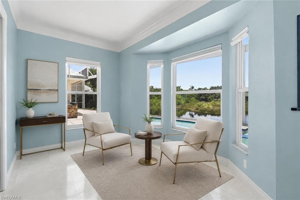 This flexible retreat is ideal for morning coffee, reading, quiet conversation, or a private lounge within the primary suite.
