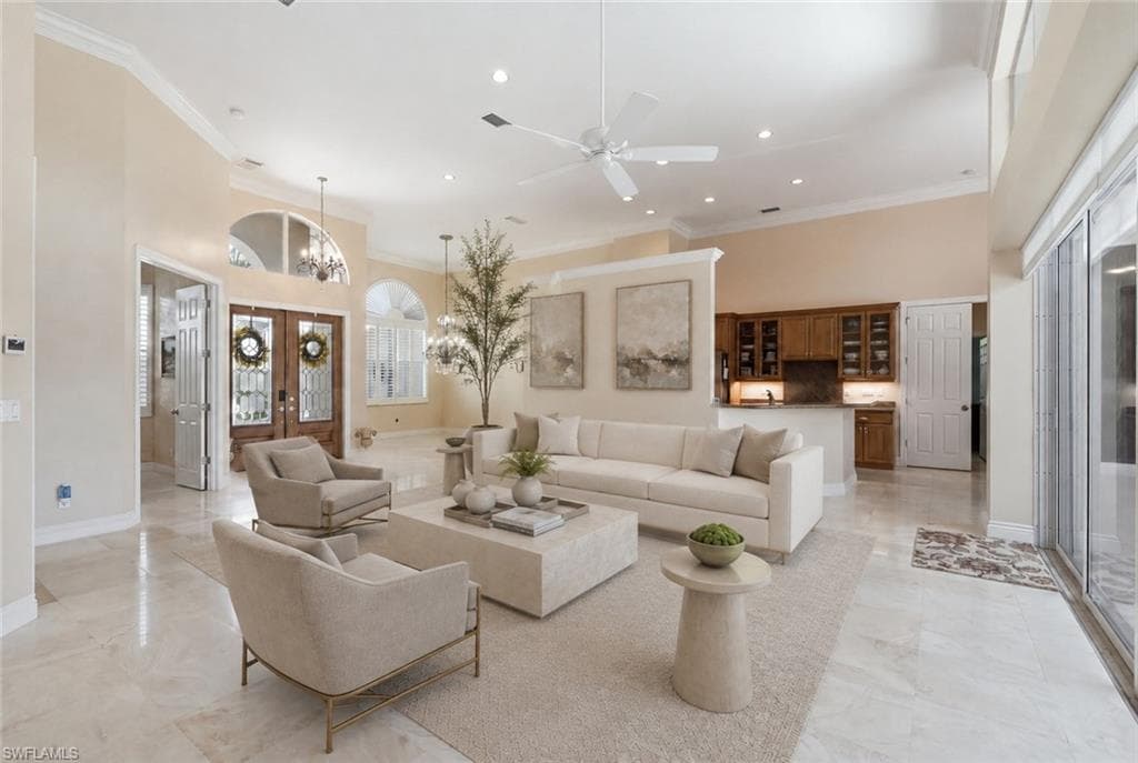 An elegant yet comfortable setting for relaxing or entertaining.
