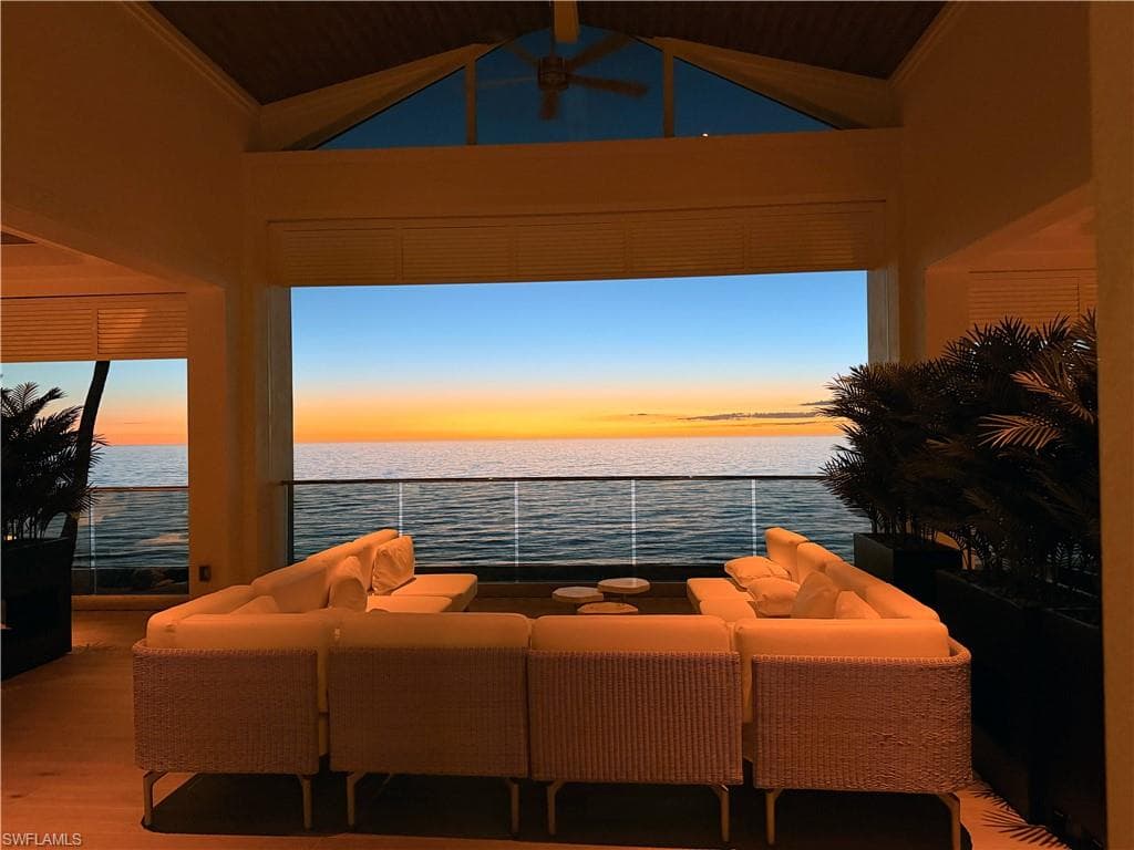 Sunset at the beach club.