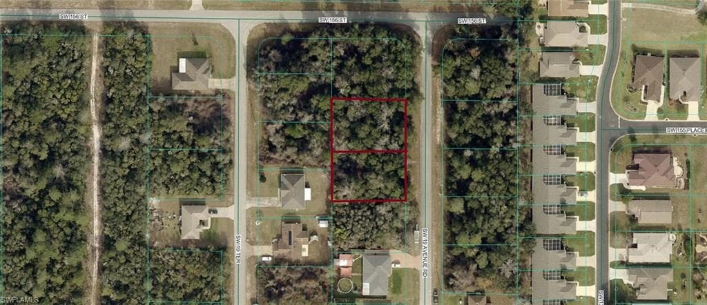 Aerial Map. Highlighting the property's location and surrounding parcels