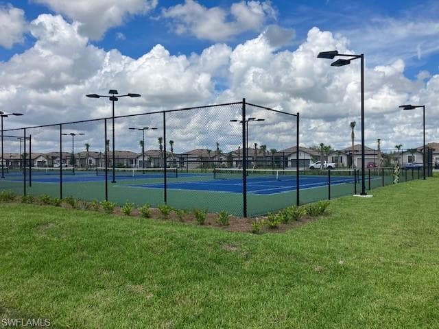View of tennis court