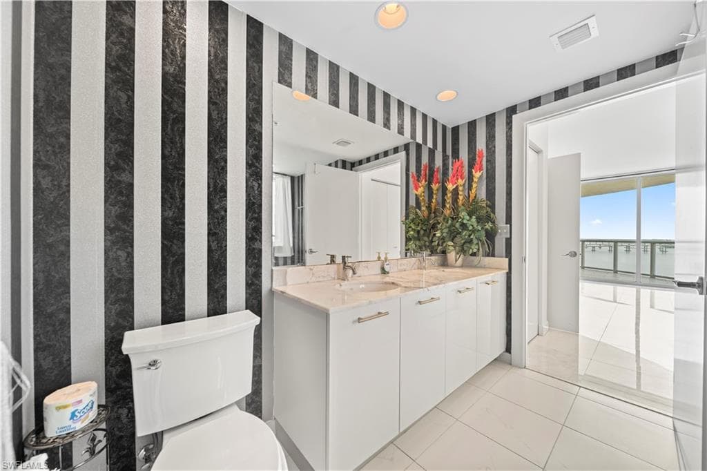 Marble Tiled Floors and Recessed Lights
