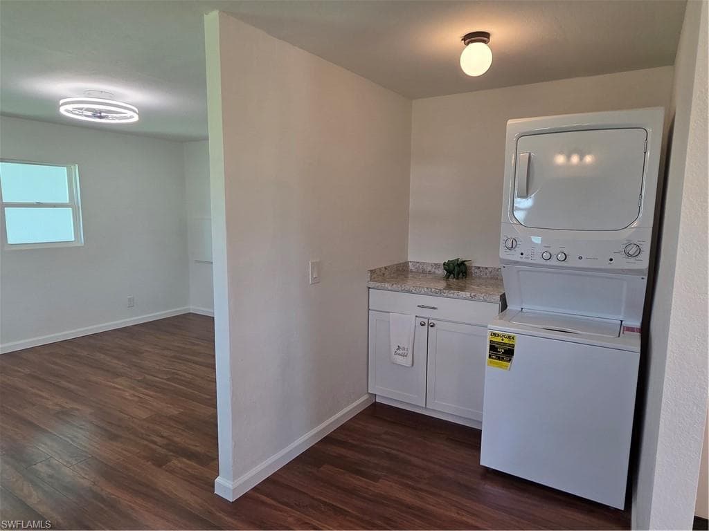 The BRAND NEW stacking Washer & Dryer are conveniently located off the Primary Bedroom.