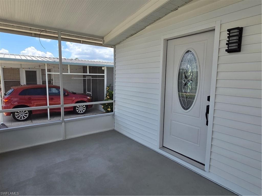 Screened-in porch.