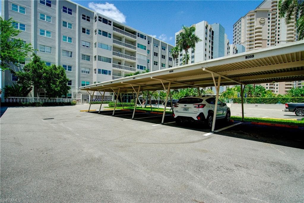 Your own dedicated, covered carport spot #303 is very close to the building. There is also plenty of guest parking