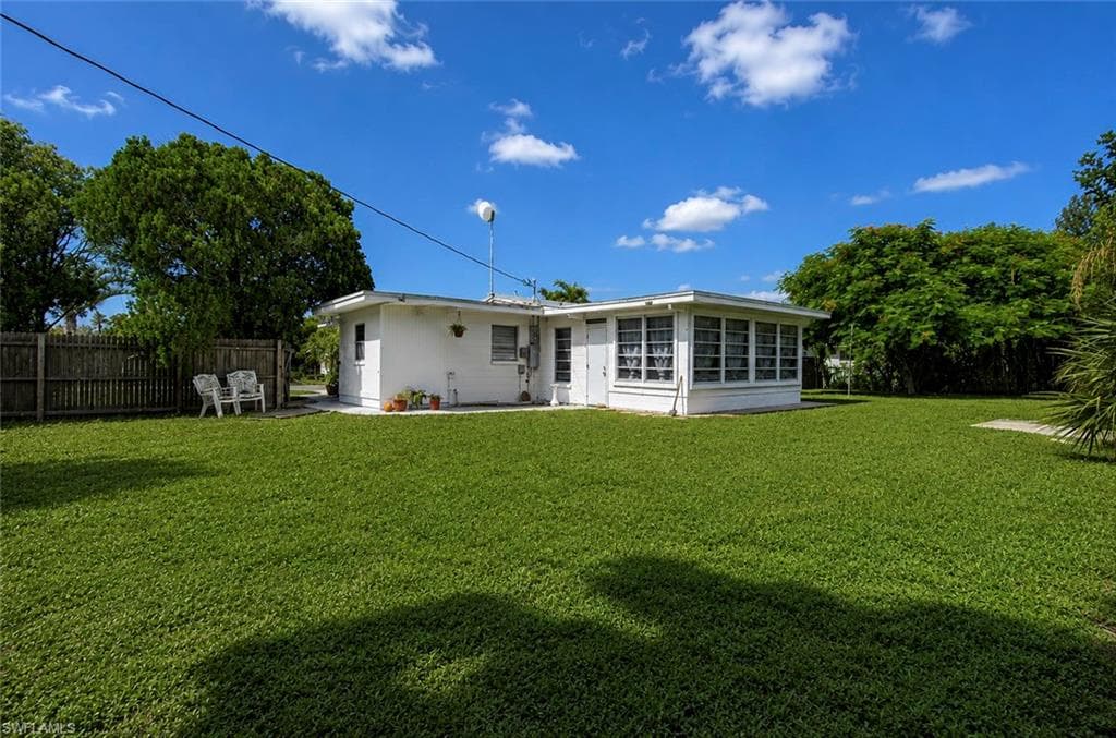 Large fenced backyard