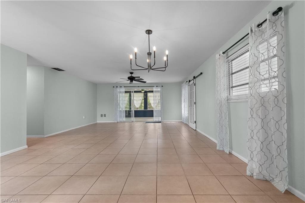 View of the living area from the kitchen