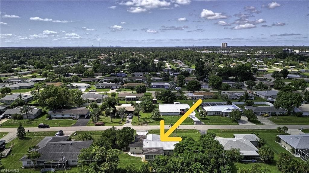 Aerial view of the back of the house