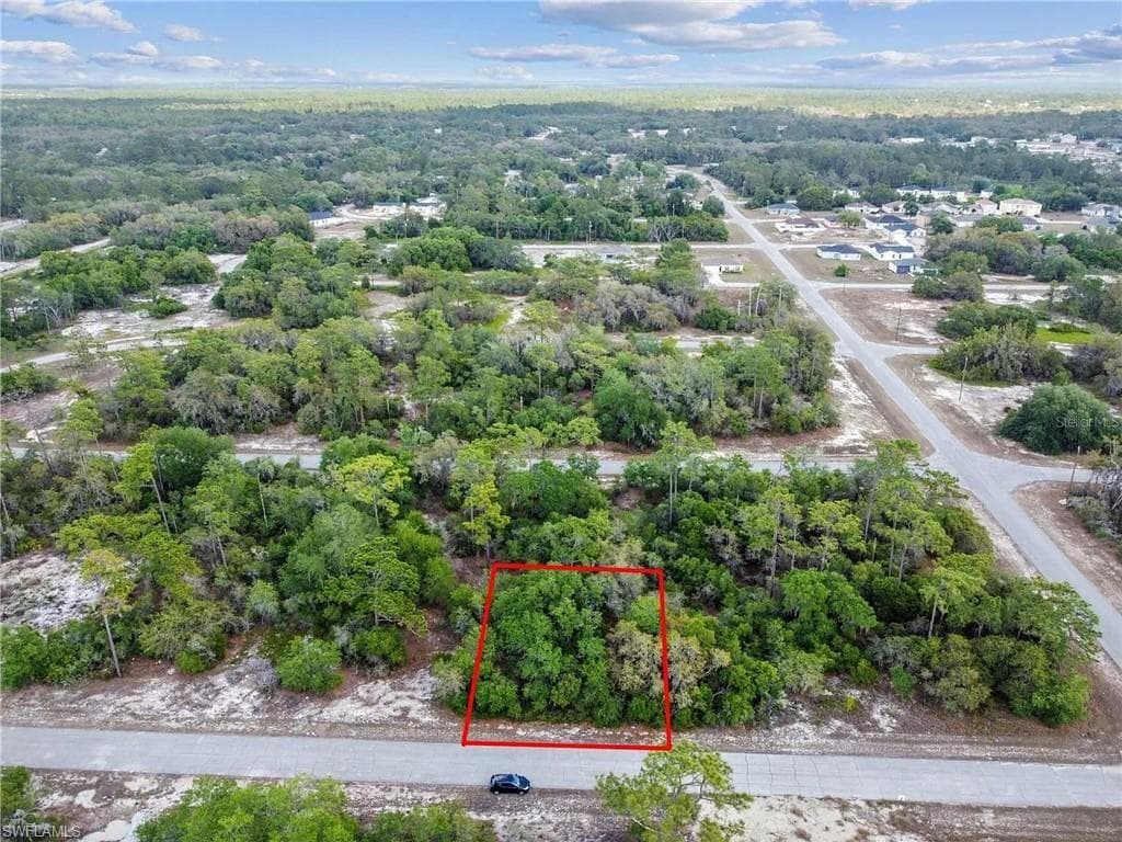Parcel with established trees and natural landscaping