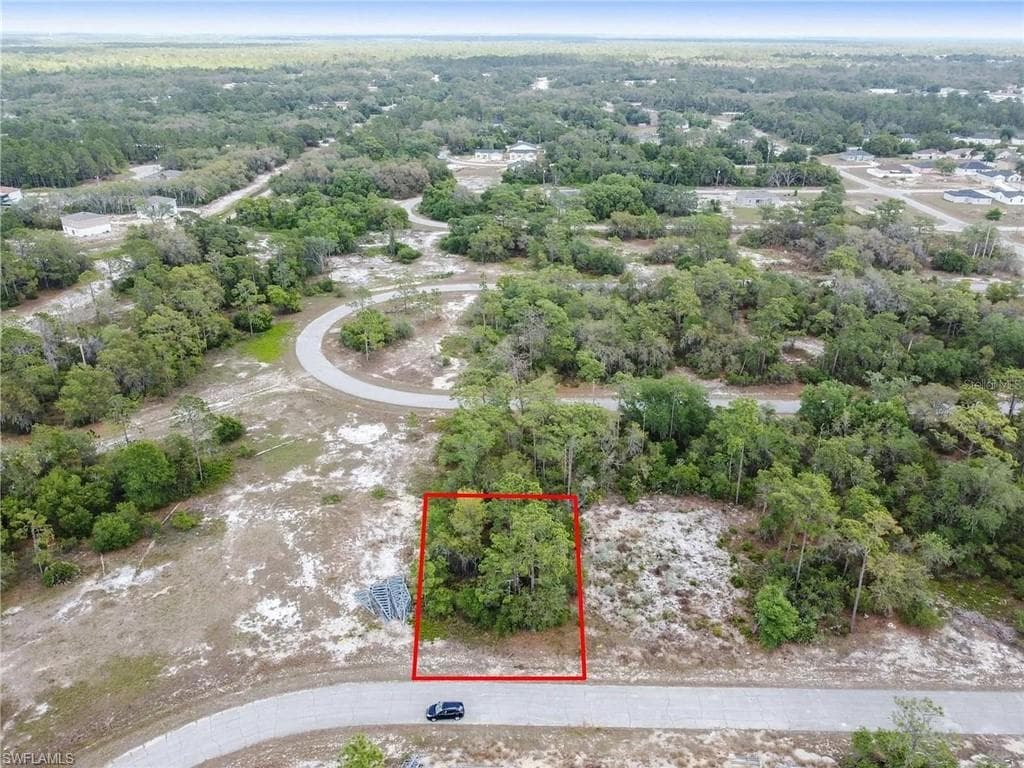 Wooded lot with paved road frontage