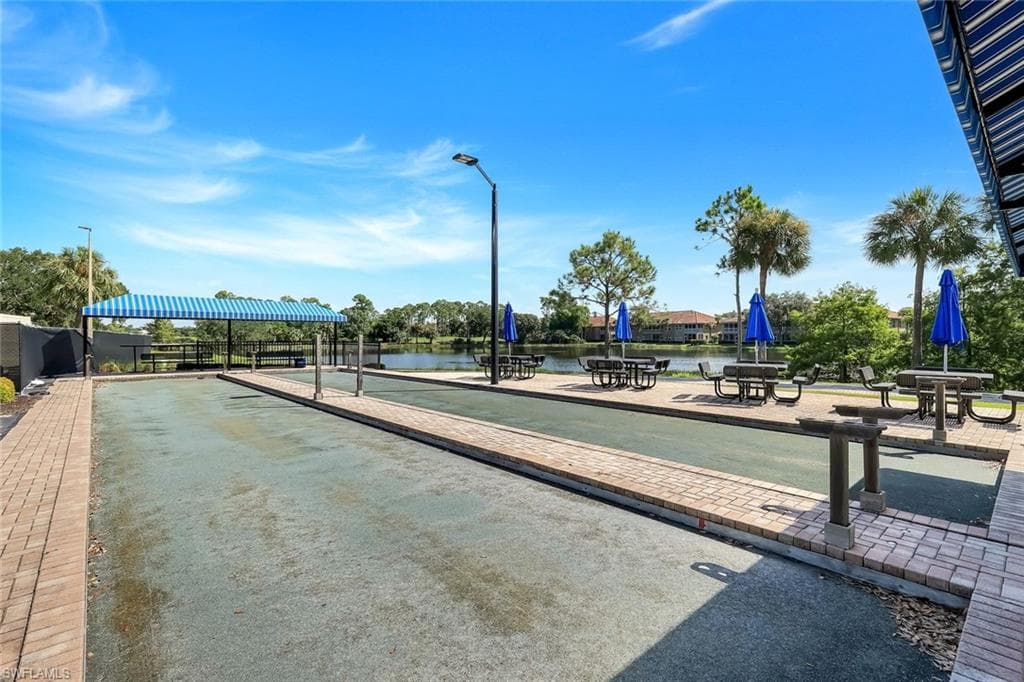 Community Bocce Courts with Scenic Lake Views