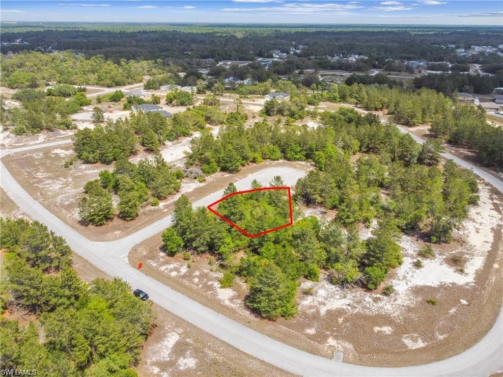 Wooded lot with surrounding undeveloped land