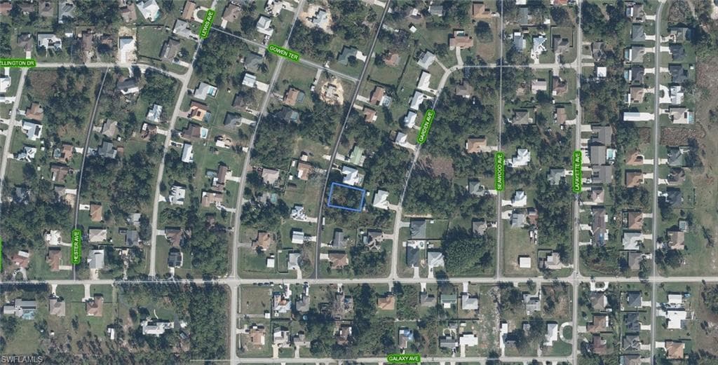 Aerial Map. Illustrating the property's location within a developed area